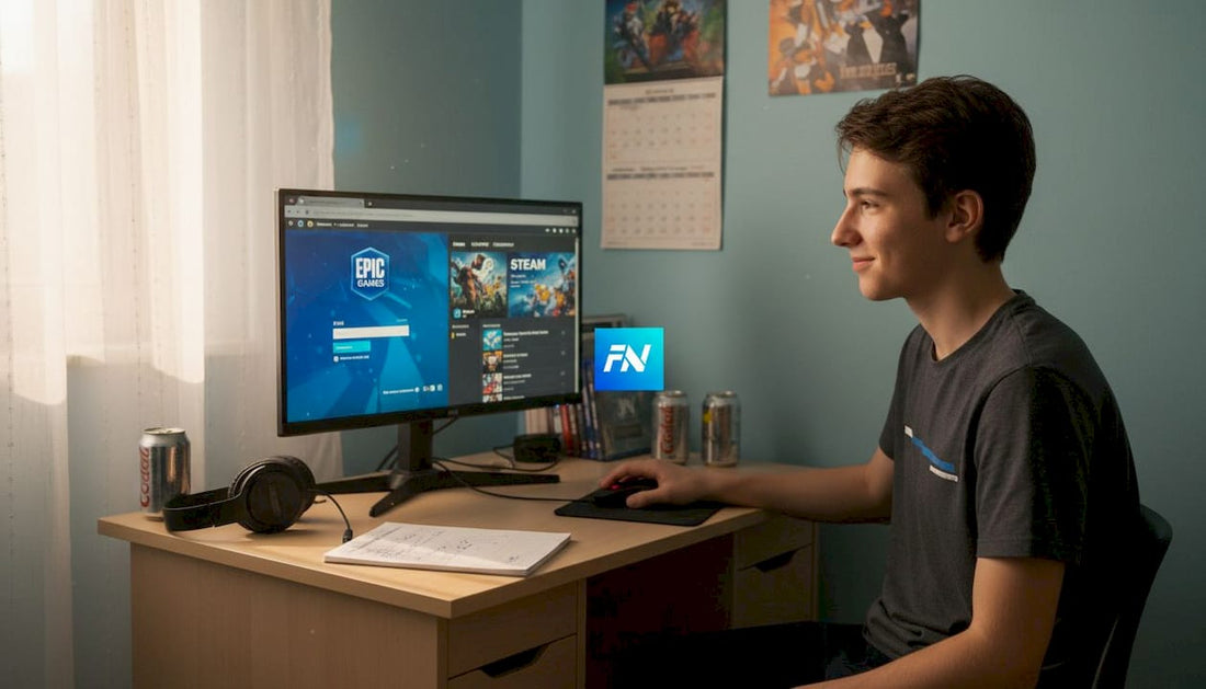 Teenager comparing Epic Games and Steam