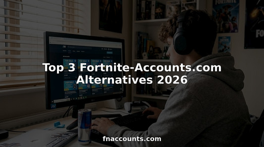 Gamer viewing Fortnite account marketplace on monitor